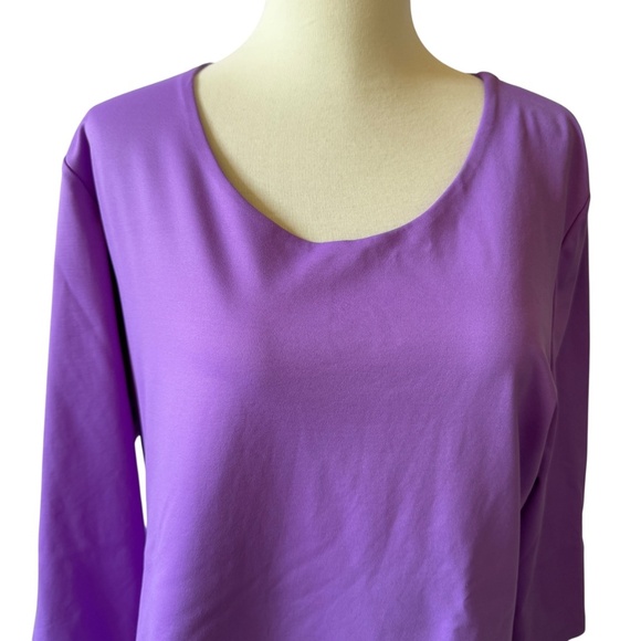 LBH TOP 3/4 SLEEVE NYLON SPANDEX LIGHTWEIGHT CASUAL STRETCHY SLEEK VERSATILE XL - Picture 3 of 11